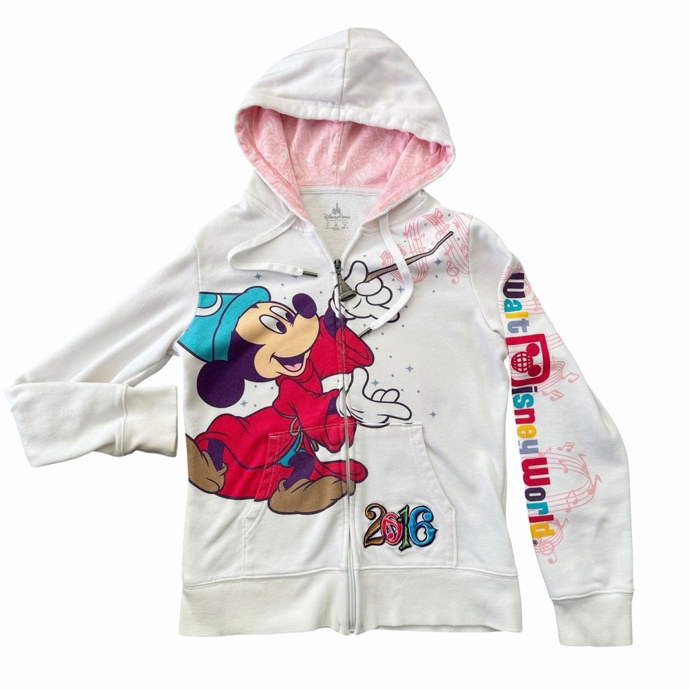 Disneyland Resort Disney World 2016 Mickey Mouse Fantasia Zip Up Hoodie Small